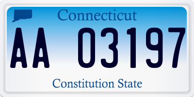 CT license plate AA03197