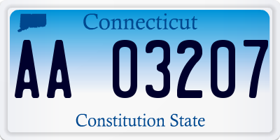 CT license plate AA03207