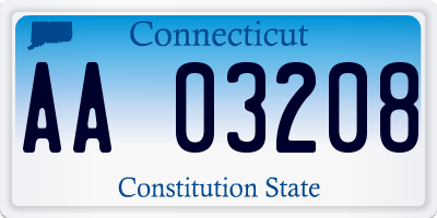 CT license plate AA03208