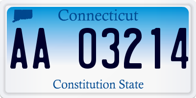 CT license plate AA03214