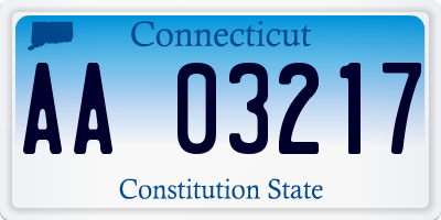 CT license plate AA03217