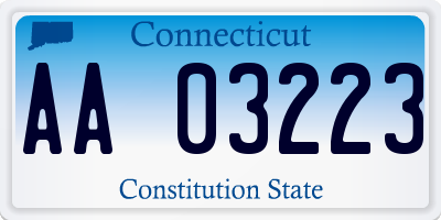 CT license plate AA03223