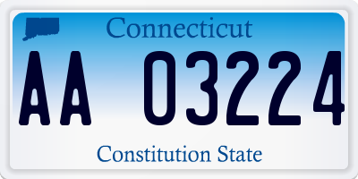 CT license plate AA03224