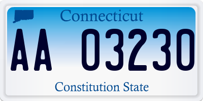 CT license plate AA03230