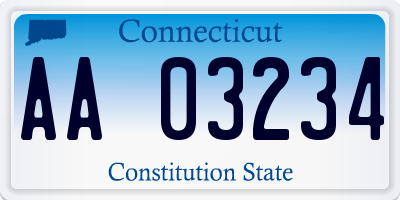 CT license plate AA03234