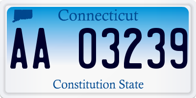 CT license plate AA03239