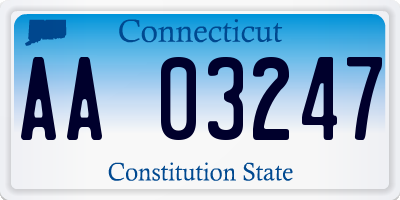 CT license plate AA03247