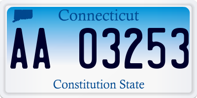 CT license plate AA03253