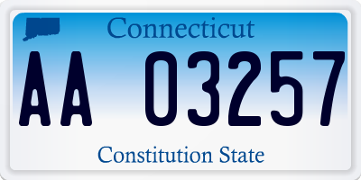 CT license plate AA03257