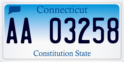 CT license plate AA03258