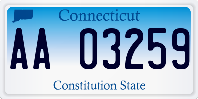 CT license plate AA03259