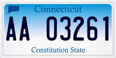 CT license plate AA03261