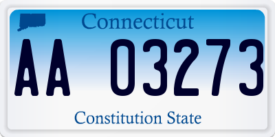 CT license plate AA03273