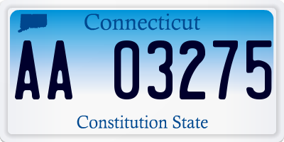 CT license plate AA03275