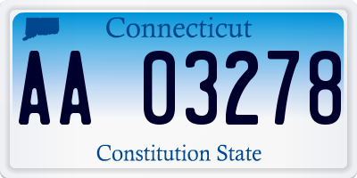 CT license plate AA03278