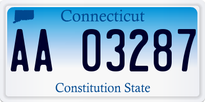 CT license plate AA03287