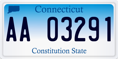 CT license plate AA03291