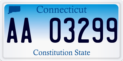 CT license plate AA03299