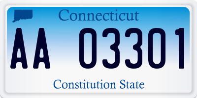 CT license plate AA03301
