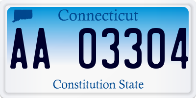 CT license plate AA03304