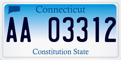 CT license plate AA03312