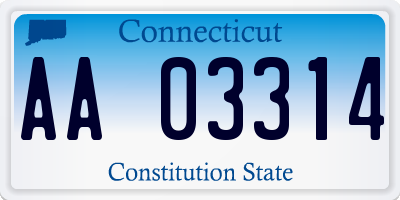 CT license plate AA03314