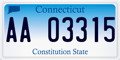 CT license plate AA03315