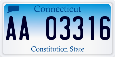 CT license plate AA03316