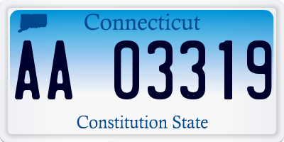 CT license plate AA03319