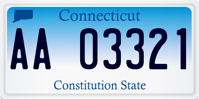 CT license plate AA03321