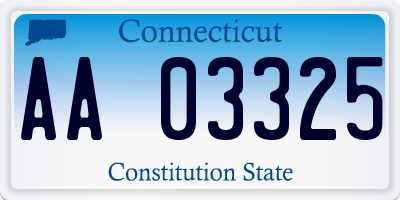 CT license plate AA03325