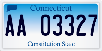 CT license plate AA03327