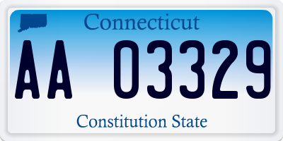 CT license plate AA03329