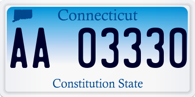 CT license plate AA03330