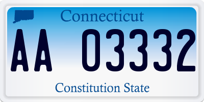 CT license plate AA03332