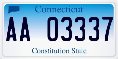 CT license plate AA03337