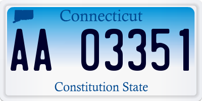 CT license plate AA03351