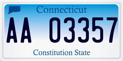 CT license plate AA03357