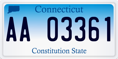 CT license plate AA03361
