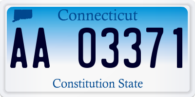 CT license plate AA03371