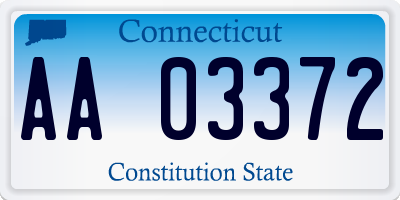 CT license plate AA03372