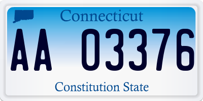 CT license plate AA03376