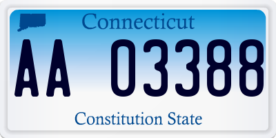 CT license plate AA03388