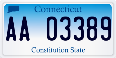 CT license plate AA03389