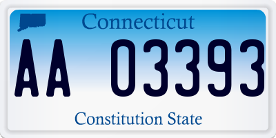 CT license plate AA03393