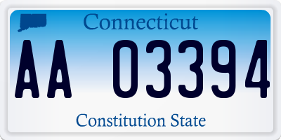 CT license plate AA03394