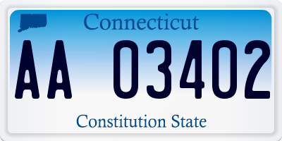 CT license plate AA03402