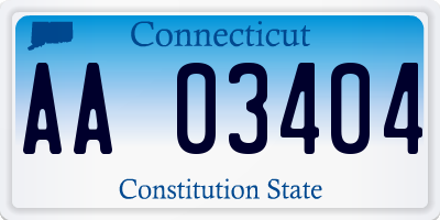CT license plate AA03404
