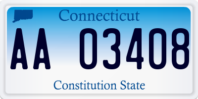 CT license plate AA03408