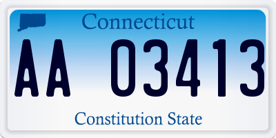 CT license plate AA03413